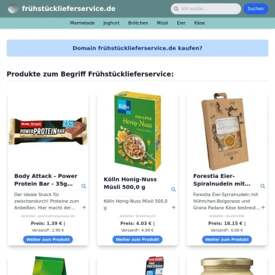 Screenshot frühstücklieferservice.de