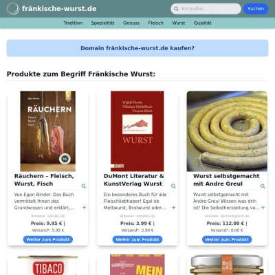 Screenshot fränkische-wurst.de