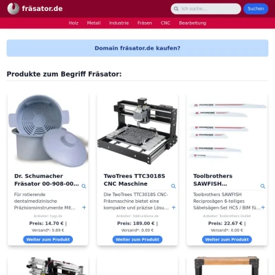 Screenshot fräsator.de