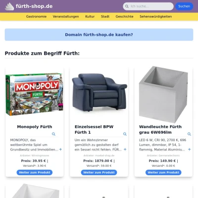 Screenshot fürth-shop.de