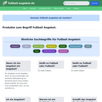 Screenshot fußball-angebot.de