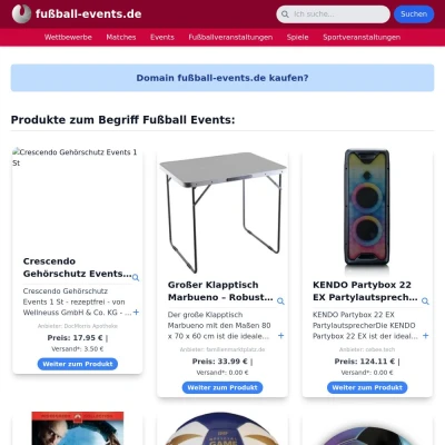 Screenshot fußball-events.de