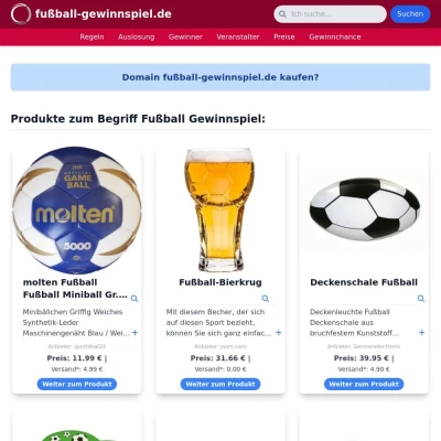 Screenshot fußball-gewinnspiel.de