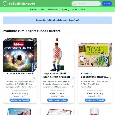 Screenshot fußball-kicker.de