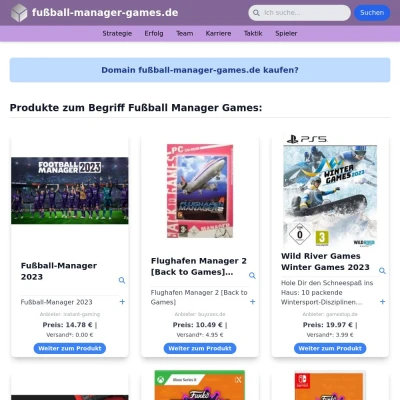 Screenshot fußball-manager-games.de