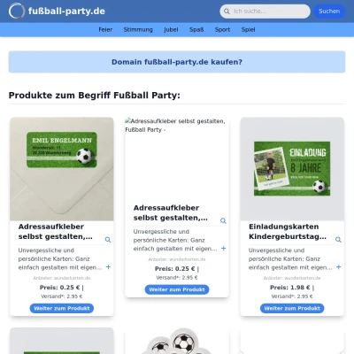 Screenshot fußball-party.de