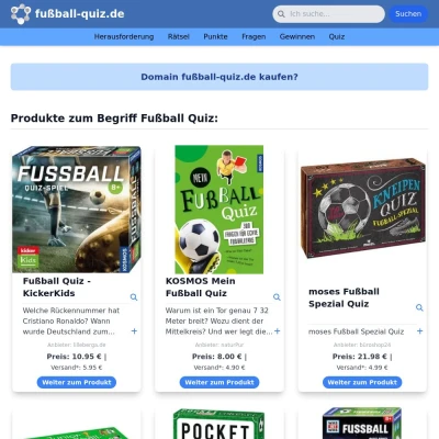 Screenshot fußball-quiz.de