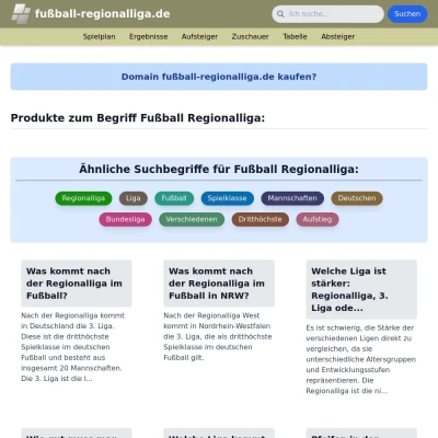 Screenshot fußball-regionalliga.de