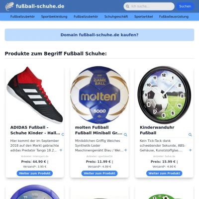 Screenshot fußball-schuhe.de