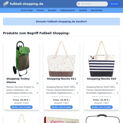 Screenshot fußball-shopping.de