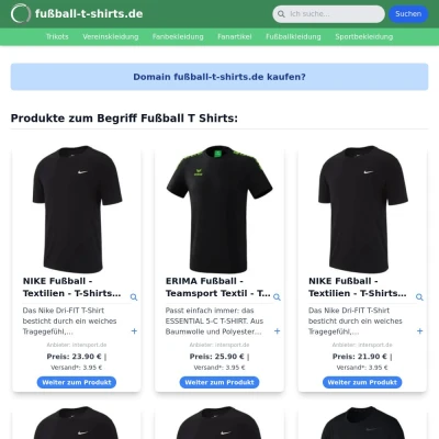 Screenshot fußball-t-shirts.de