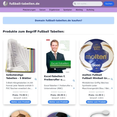 Screenshot fußball-tabellen.de
