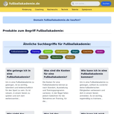 Screenshot fußballakademie.de