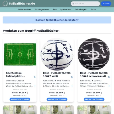 Screenshot fußballbücher.de