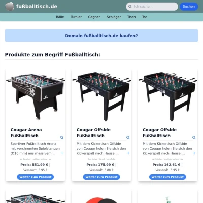 Screenshot fußballtisch.de