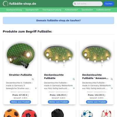 Screenshot fußbälle-shop.de