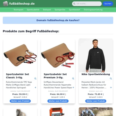 Screenshot fußbälleshop.de