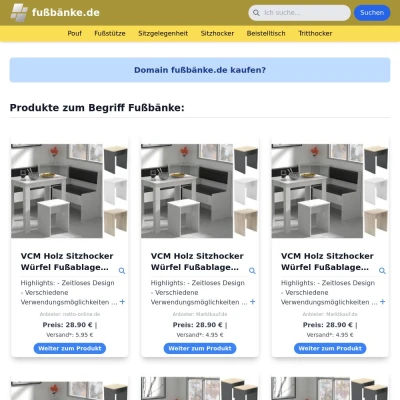 Screenshot fußbänke.de