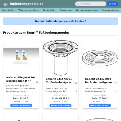Screenshot fußbodenpaneele.de