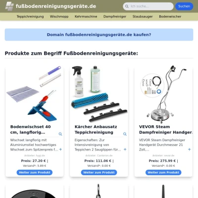 Screenshot fußbodenreinigungsgeräte.de