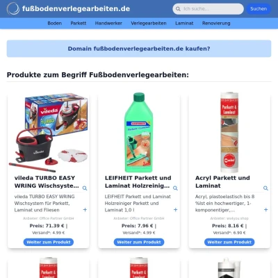 Screenshot fußbodenverlegearbeiten.de