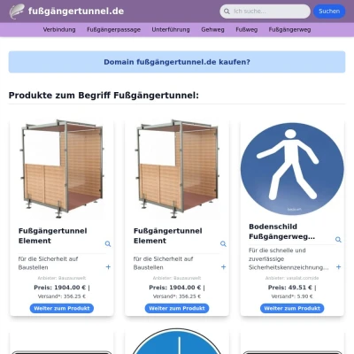 Screenshot fußgängertunnel.de