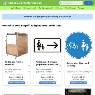 Screenshot fußgängerunterführung.de