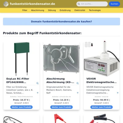 Screenshot funkentstörkondensator.de