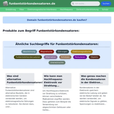 Screenshot funkentstörkondensatoren.de