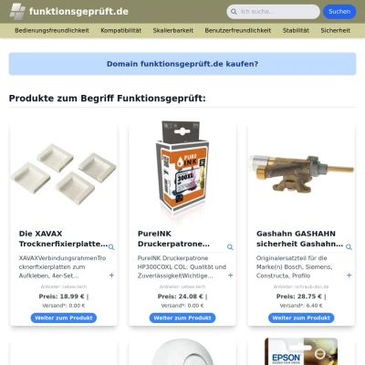 Screenshot funktionsgeprüft.de