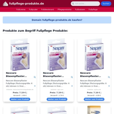 Screenshot fußpflege-produkte.de