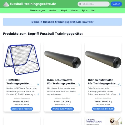 Screenshot fussball-trainingsgeräte.de