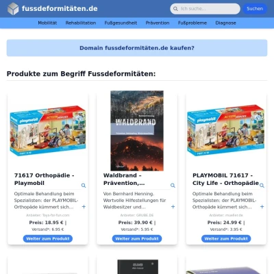 Screenshot fussdeformitäten.de