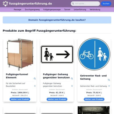 Screenshot fussgängerunterführung.de