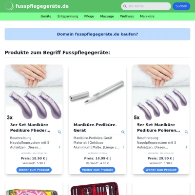 Screenshot fusspflegegeräte.de