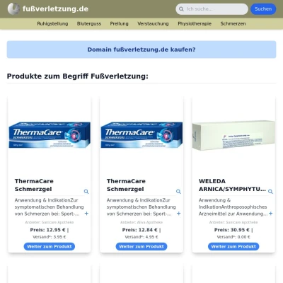 Screenshot fußverletzung.de