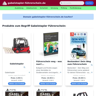 Screenshot gabelstapler-führerschein.de