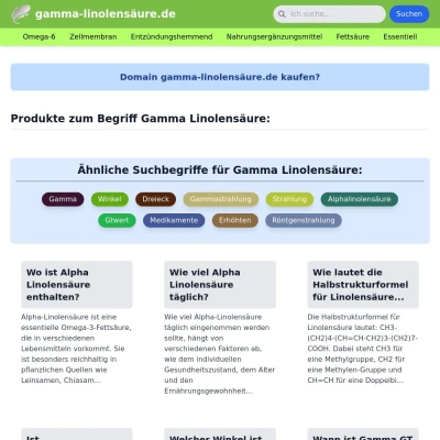 Screenshot gamma-linolensäure.de