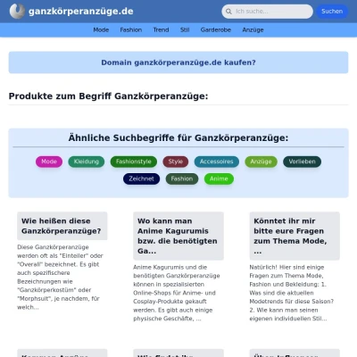 Screenshot ganzkörperanzüge.de