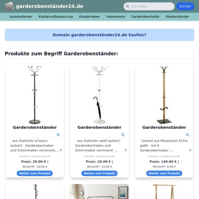 Screenshot garderobenständer24.de