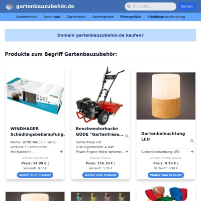 Screenshot gartenbauzubehör.de