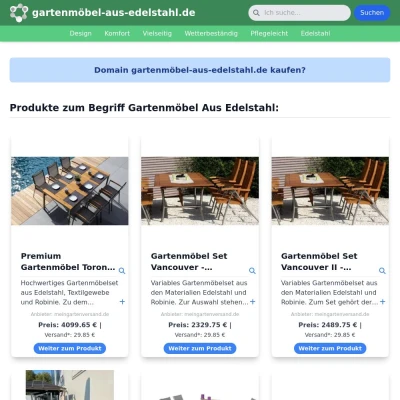 Screenshot gartenmöbel-aus-edelstahl.de