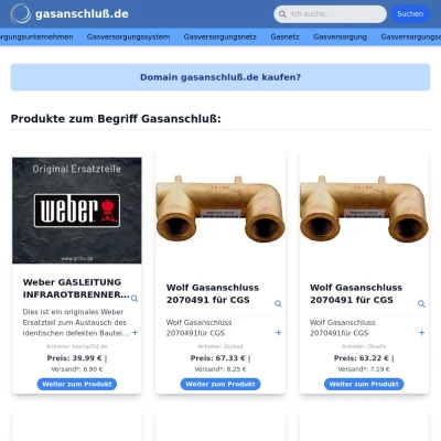 Screenshot gasanschluß.de
