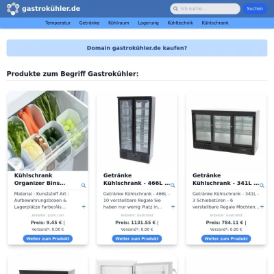 Screenshot gastrokühler.de