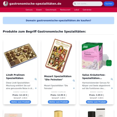 Screenshot gastronomische-spezialitäten.de