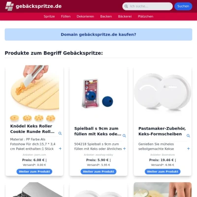 Screenshot gebäckspritze.de