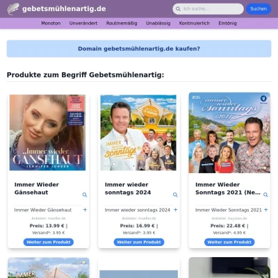 Screenshot gebetsmühlenartig.de