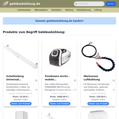 Screenshot gebläsekühlung.de