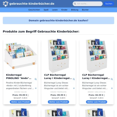 Screenshot gebrauchte-kinderbücher.de