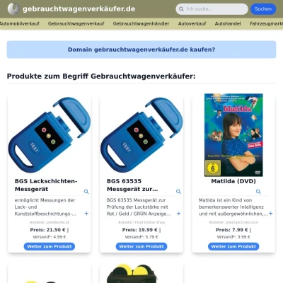 Screenshot gebrauchtwagenverkäufer.de